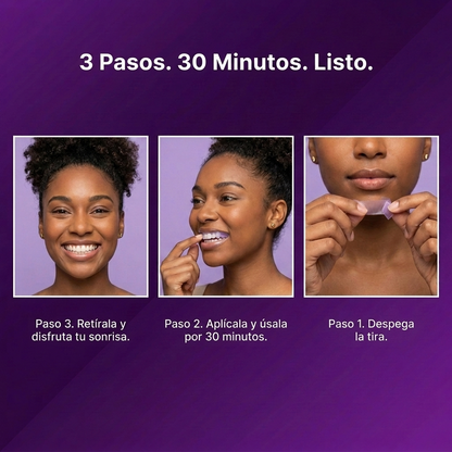 Tiras Moradas V34 para Dientes Más Blancos